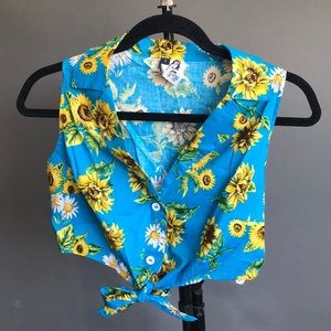 Hell Bunny Sunflower Crop-top Size Small